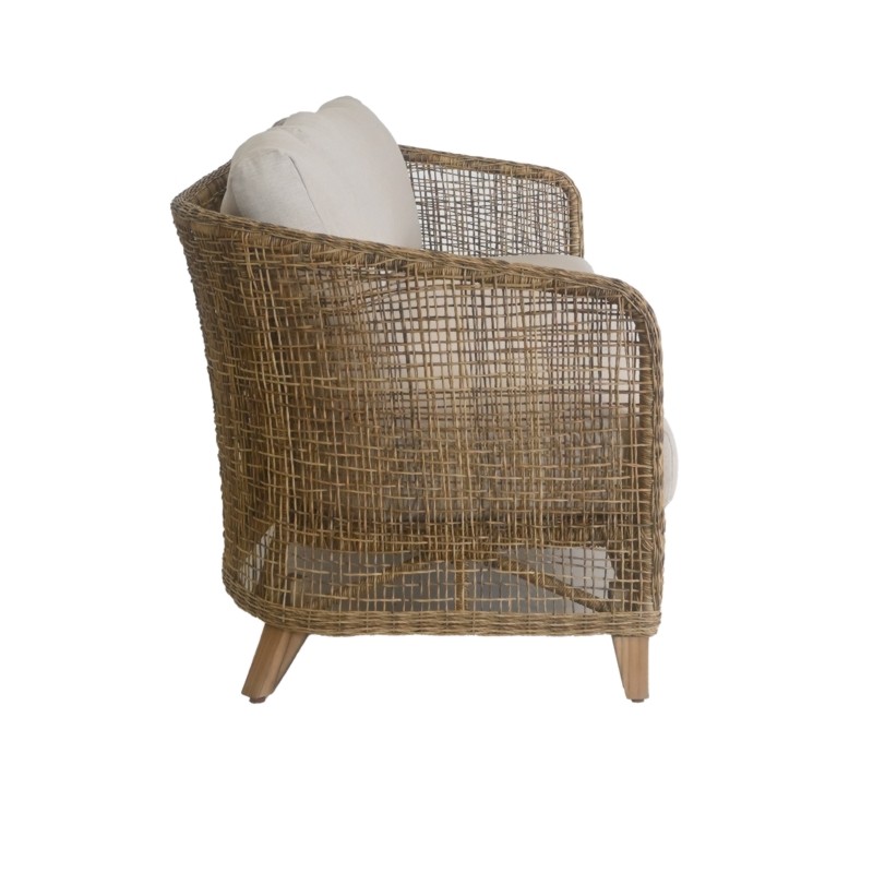 Καναπές Τριθέσιος Jasmin Ξύλο Teak / Wicker