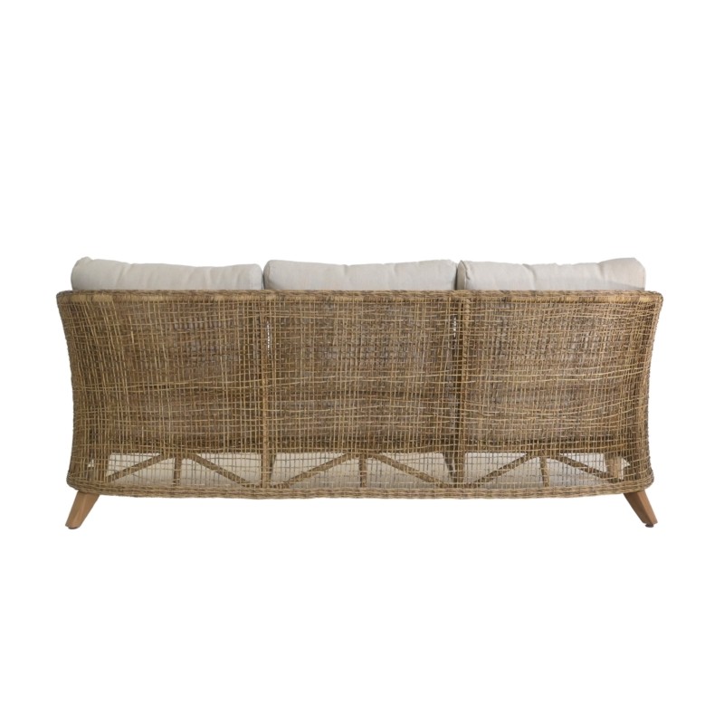 Καναπές Τριθέσιος Jasmin Ξύλο Teak / Wicker