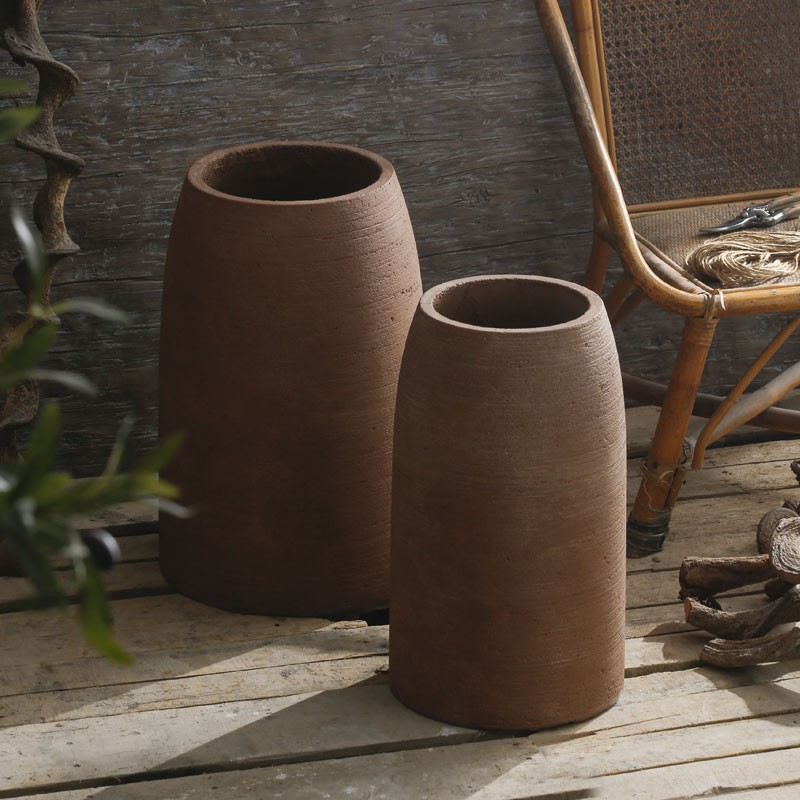 Κασπώ-Βάζο Fiber Cement Terra Dark Φ26,5Χ45,5Η