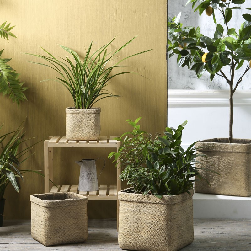 Κασπώ Τετράγωνο Fiber Cement Rattan 25x25x22H