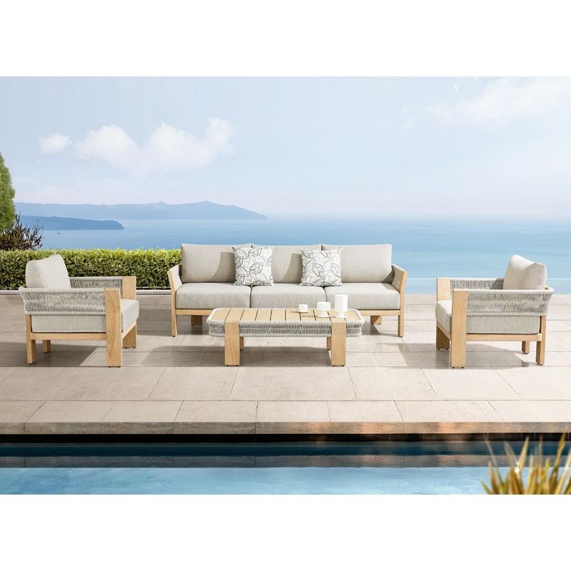 Πολυθρόνα lounge Borromeo Ξύλο Teak