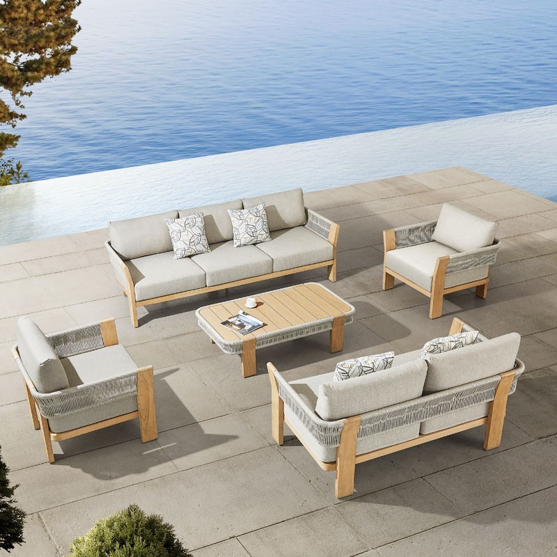 Πολυθρόνα lounge Borromeo Ξύλο Teak