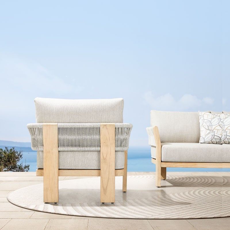 Πολυθρόνα lounge Borromeo Ξύλο Teak