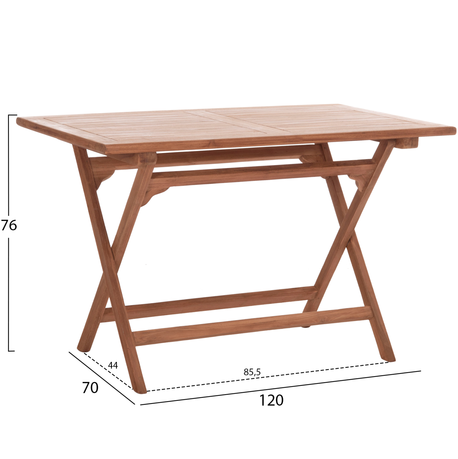 ΤΡΑΠΕΖΙ ΠΤΥΣΣΟΜΕΝΟ ΟΡΘΟΓΩΝΙΟ ERIS HM18117 ΞΥΛΟ TEAK–ΦΥΣΙΚΟ 120x70x76Υεκ.