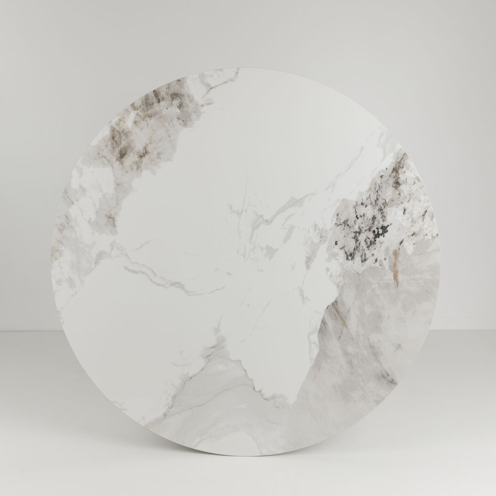 ATRIUM ΤΡΑΠΕΖΙ ΛΕΥΚΟ ΜΕ ΟΨΗ ΜΑΡΜΑΡΟΥ 110x110x76cm