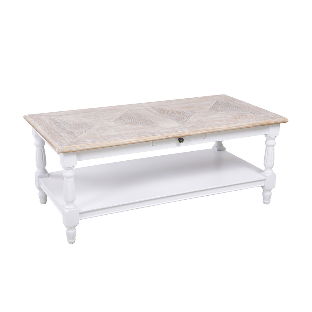 HISTORY COFFEE TABLE ΛΕΥΚΟ ΦΥΣΙΚΟ 125x64x50
