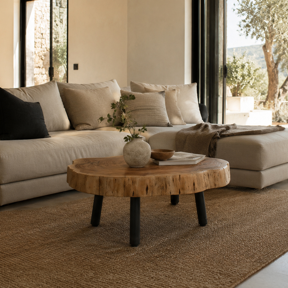 RAW COFFEE TABLE ΦΥΣΙΚΟ 80x80x40