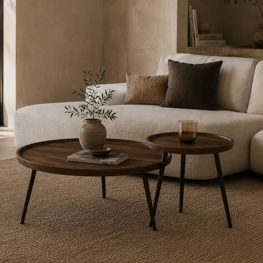PENCIL 55 COFFEE TABLE ΚΑΡΥΔΙ ΜΑΥΡΟ 55x55x55