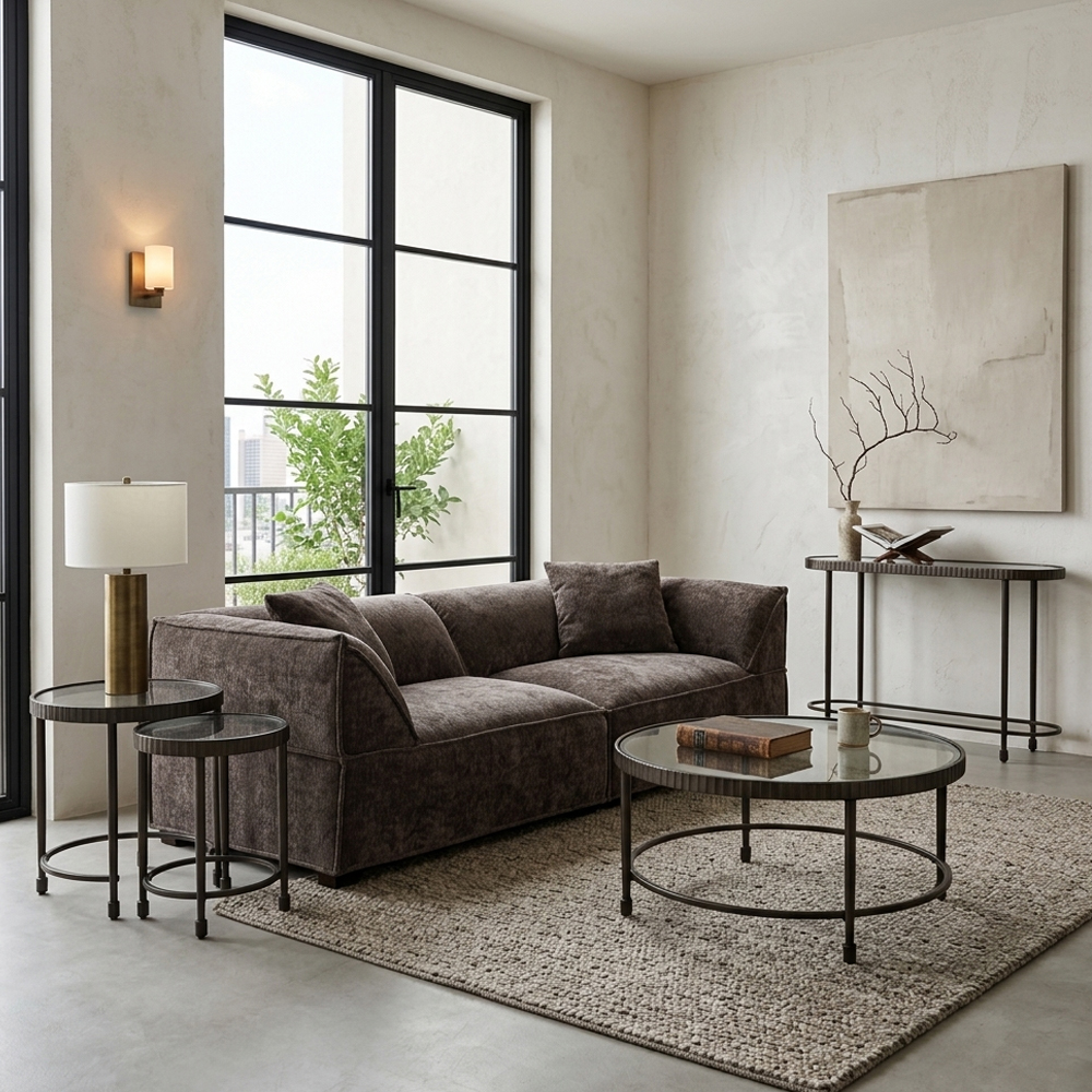 GRANAZ COFFEE TABLE GUNMETAL 100x100x42.5