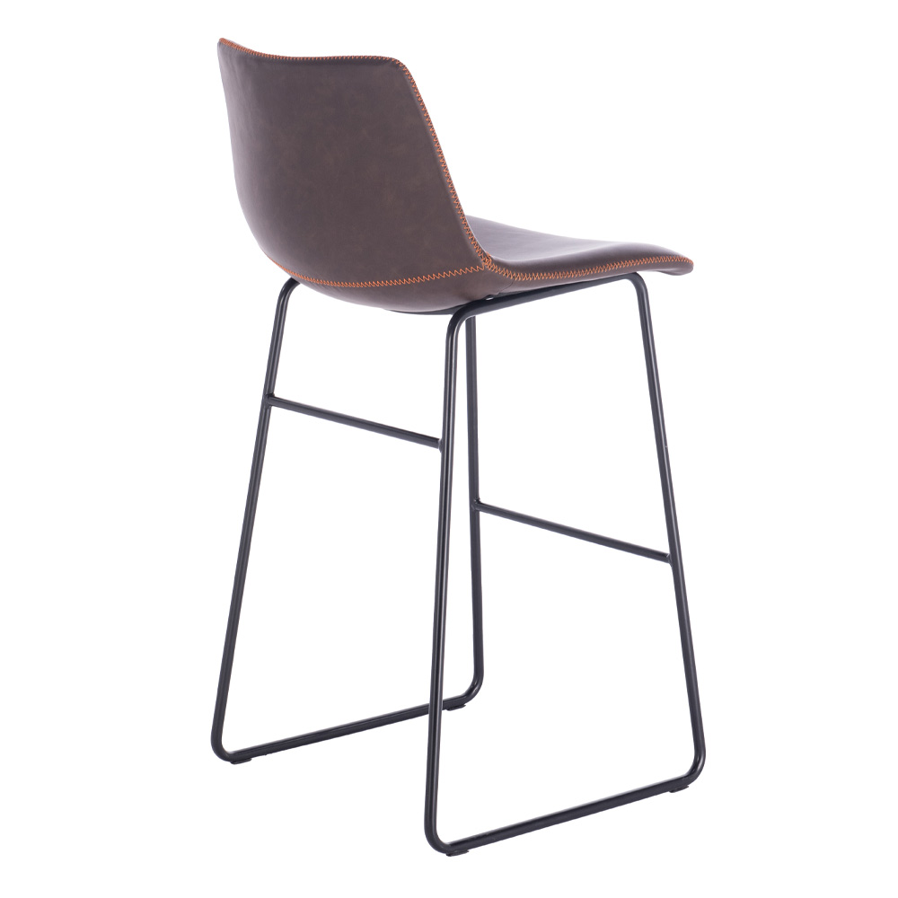 NUEVO XL ΣΚΑΜΠΟ BAR ΚΑΦΕ ANTIQUE WASHED ΜΑΥΡΟ 47x57x100cm