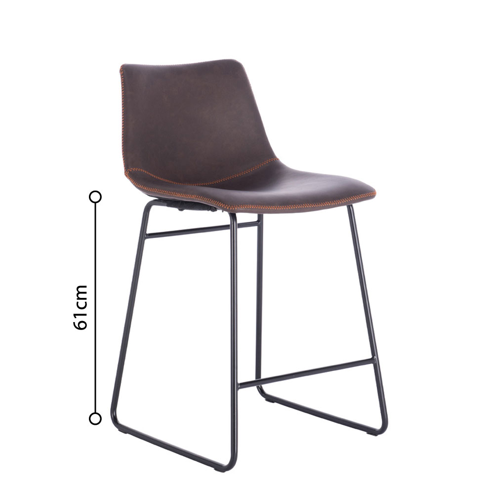 NUEVO ΣΚΑΜΠΟ BAR ΚΑΦΕ ANTIQUE WASHED ΜΑΥΡΟ 46×57.5x89cm