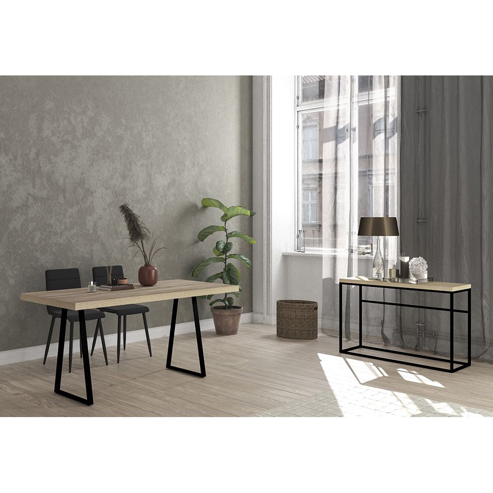 PLEGMA ΤΡΑΠΕΖΙ SONOMA ΜΑΥΡΟ 160x80x76cm