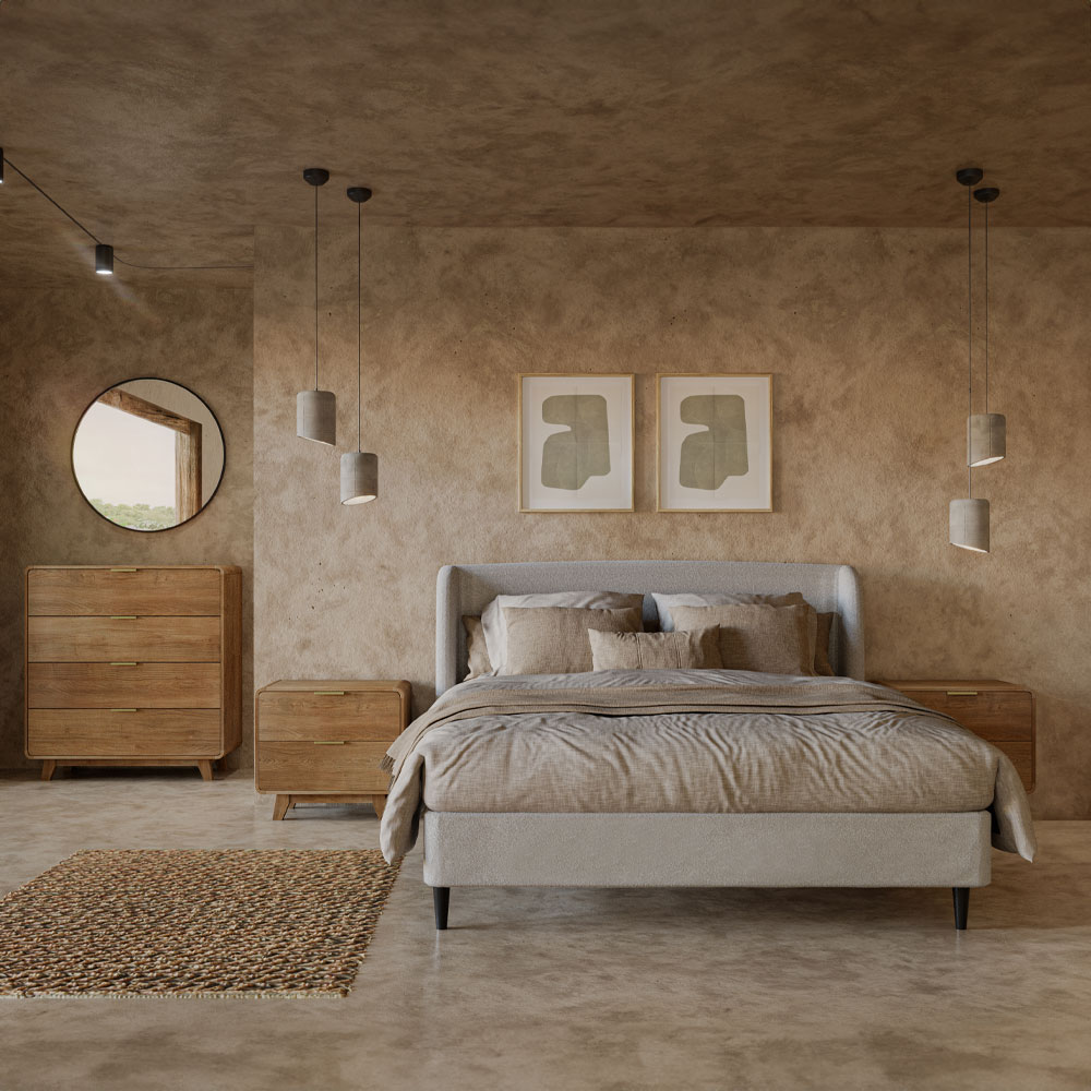 TEDDY ΚΡΕΒΑΤΙ (ΓΙΑ ΣΤΡΩΜΑ 160x200cm) ΓΚΡΙ ΑΝΟΙΧΤΟ 221×171.5x111cm