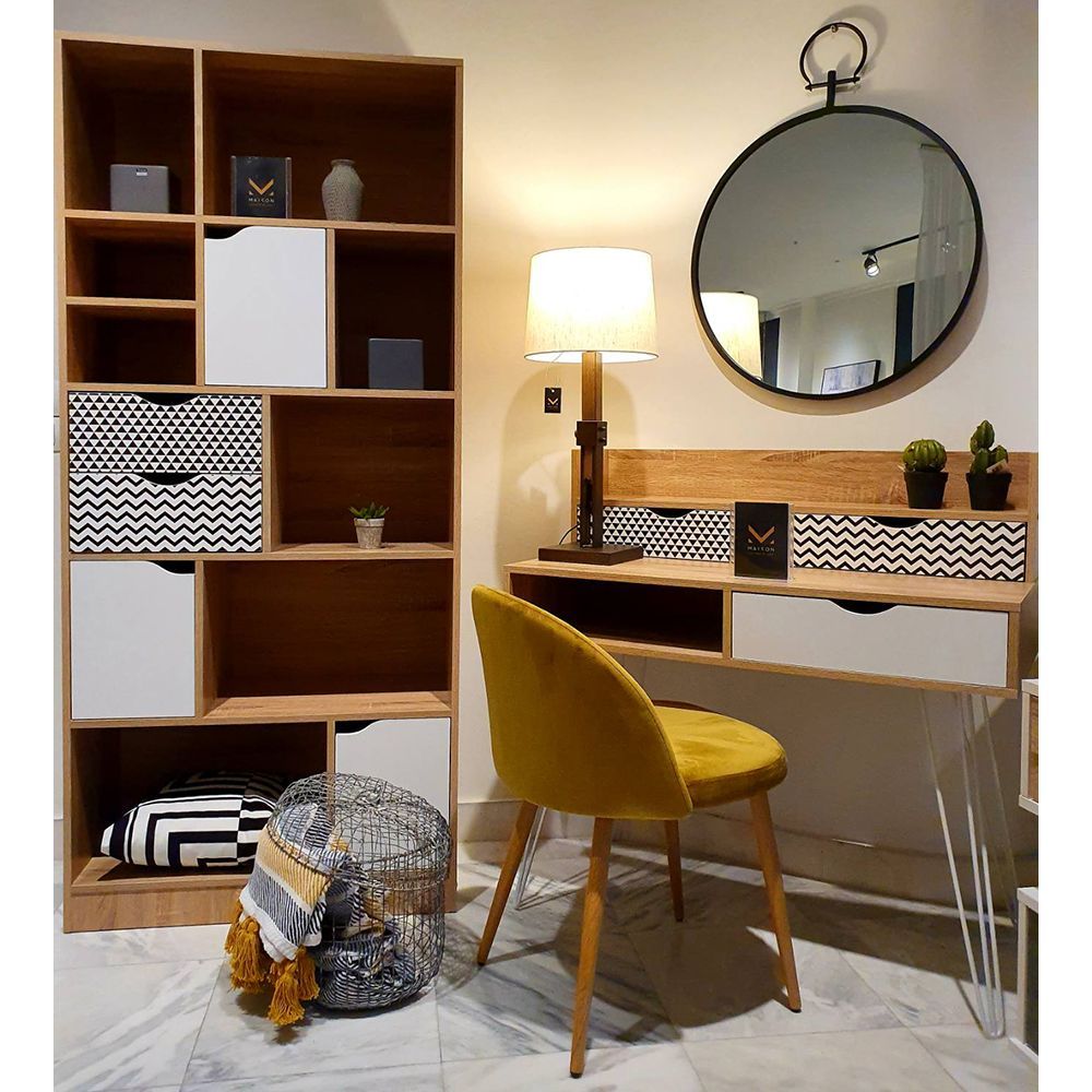 MINTONI ΒΙΒΛΙΟΘΗΚΗ SONOMA ΛΕΥΚΟ ΜΕ PATTERN 80x39x180cm
