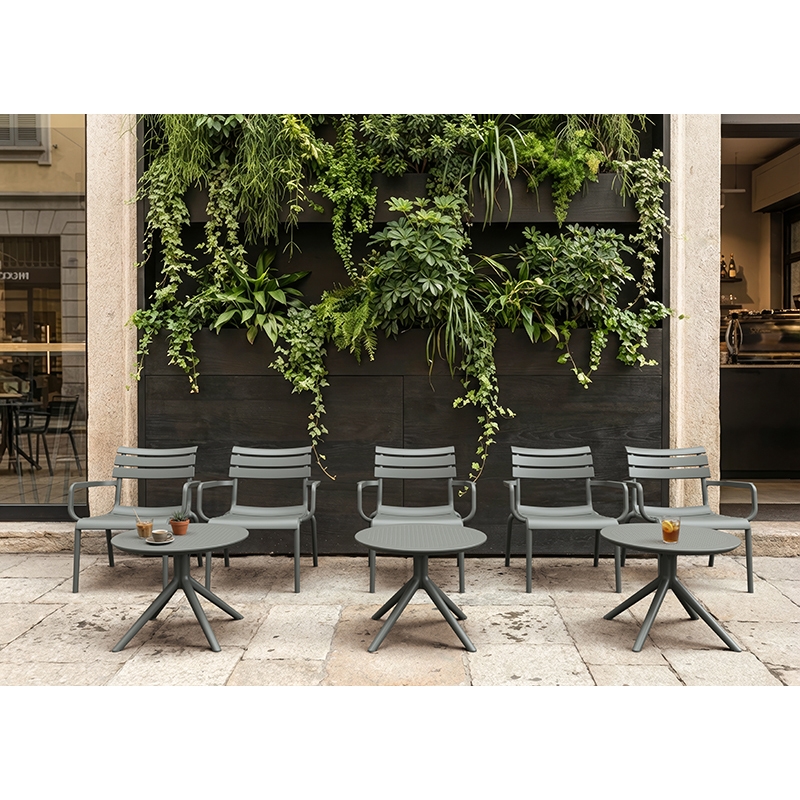 SKY DARK GREY MINI Φ60X45εκ. ΤΡΑΠΕΖΙ ΠΟΛ/ΝΙΟΥ