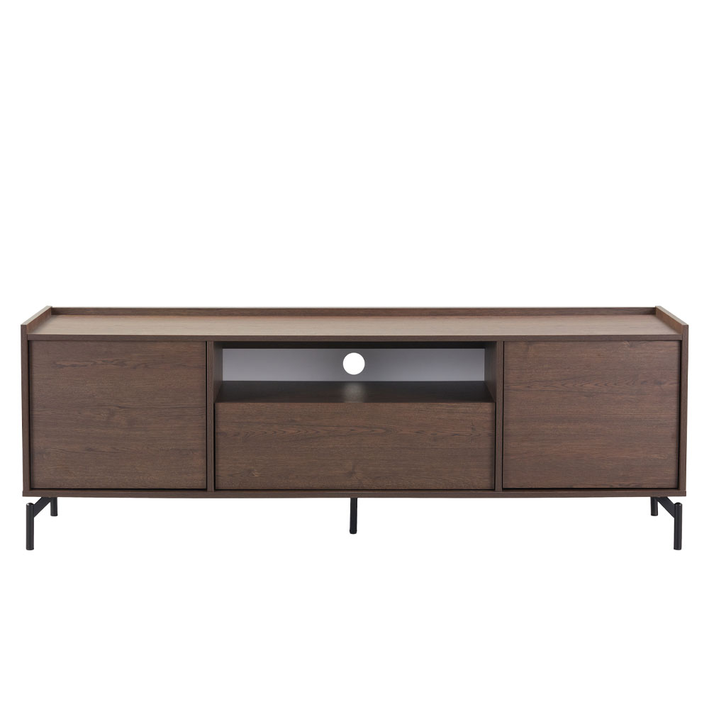 TOBAC TV STAND 2ΠΟΡΤΕΣ 1ΣΥΡΤΑΡΙ ΚΑΡΥΔΙ ΣΚΟΥΡΟ 180x39x62cm