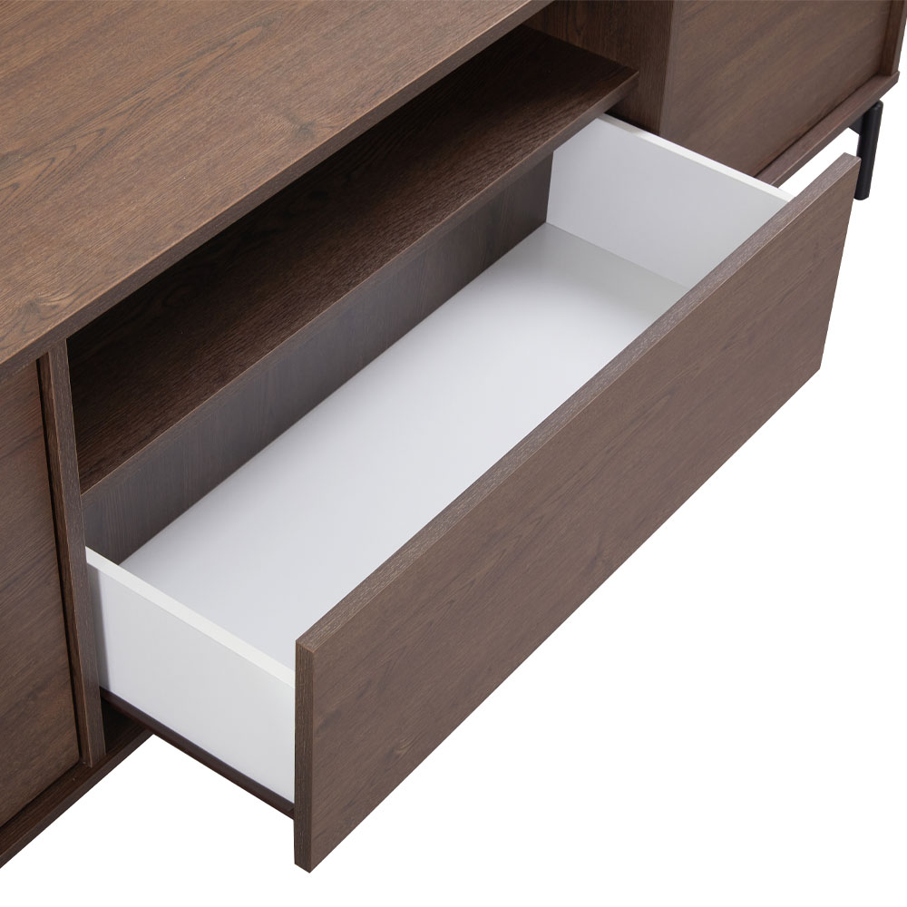 TOBAC TV STAND 2ΠΟΡΤΕΣ 1ΣΥΡΤΑΡΙ ΚΑΡΥΔΙ ΣΚΟΥΡΟ 180x39x62cm