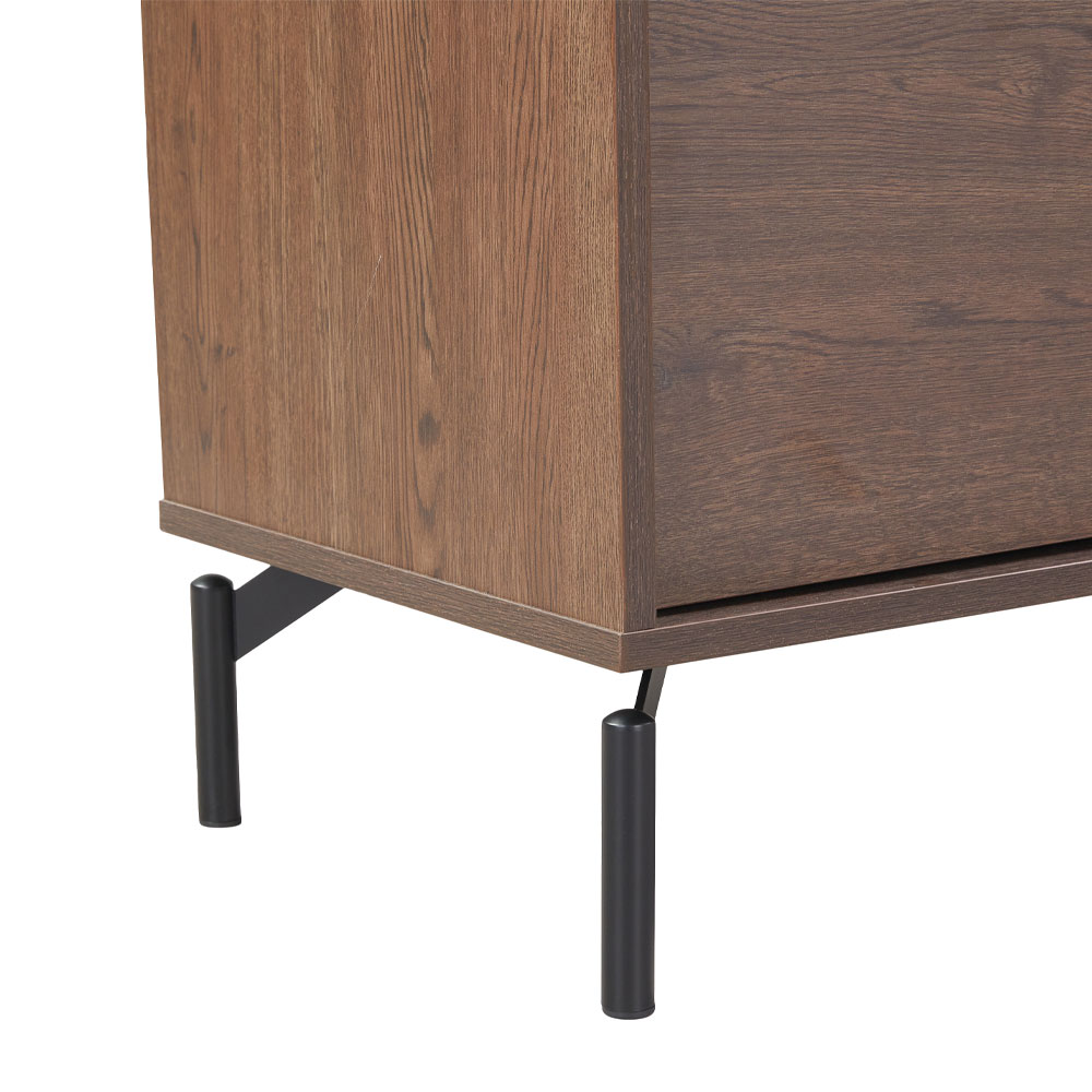 TOBAC TV STAND 2ΠΟΡΤΕΣ 1ΣΥΡΤΑΡΙ ΚΑΡΥΔΙ ΣΚΟΥΡΟ 180x39x62cm